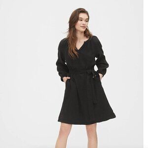 GAP Women's Split Neck Gauze Dress Black NWT